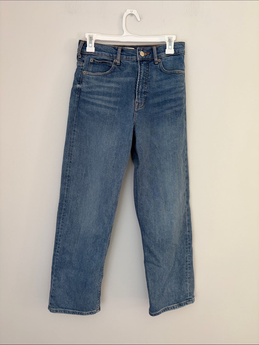 Everlane Medium Blue Way High Straight Jean Size 25 NWOT